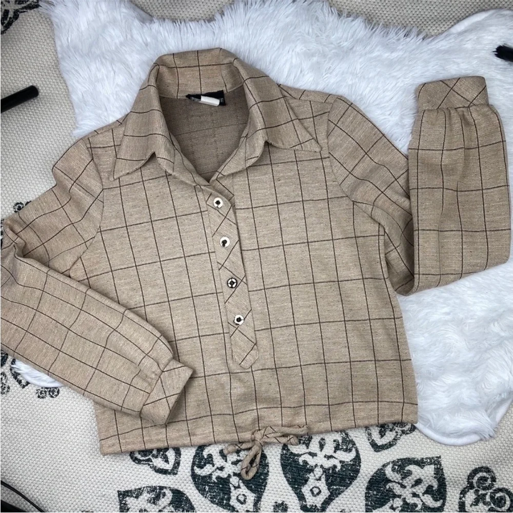 Vintage custom crop top blouse Size 8